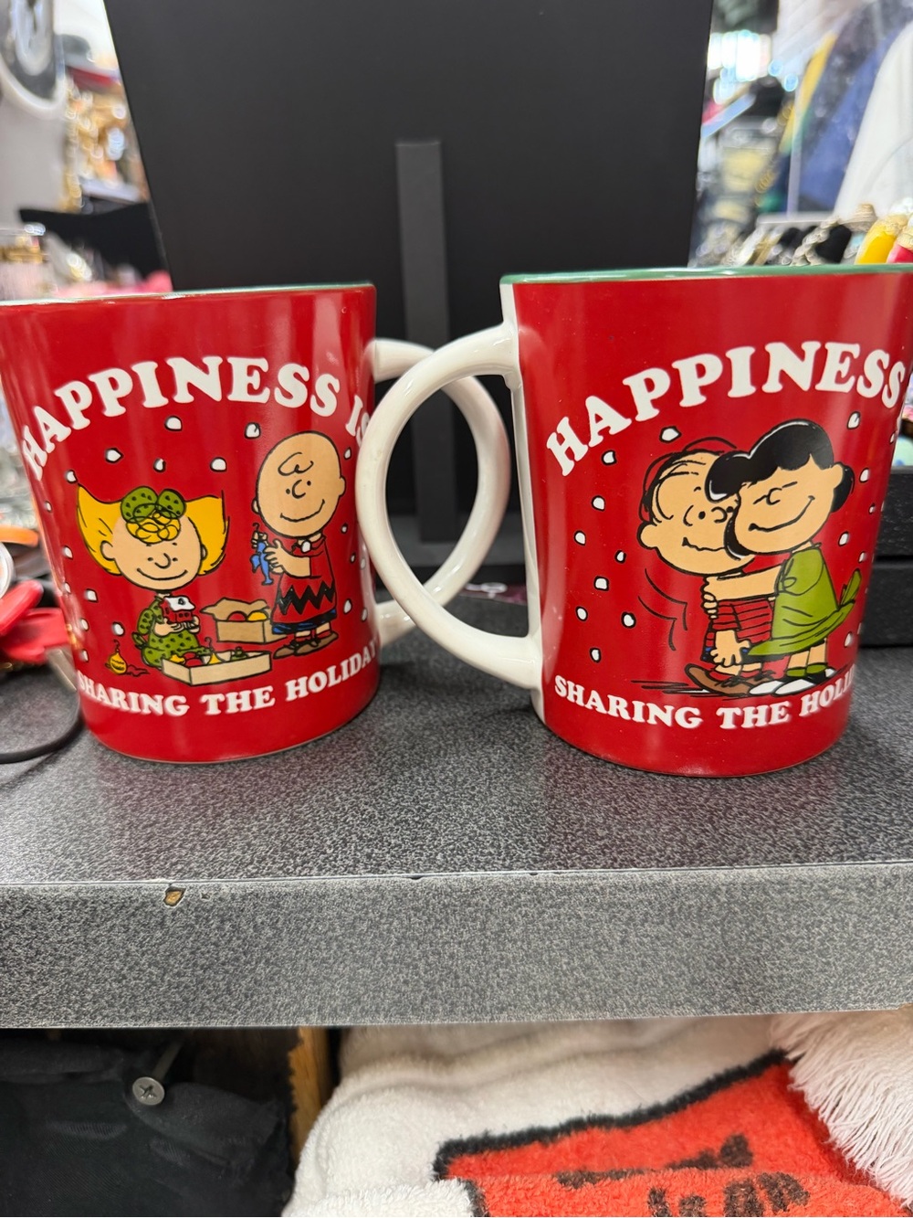 Peanuts Red Holiday Character Ceramic Mug Set